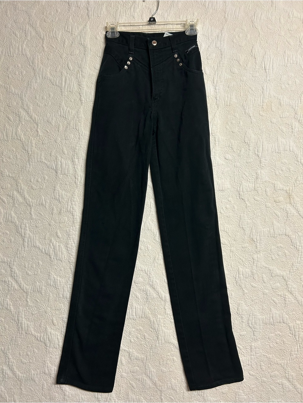 Women’s Sz 24L Vintage Rockies High-Waist Black bareback Classic western Jeans